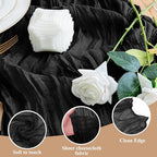 Wokceer Cheesecloth Table Runner Black 10FT Boho Gauze Runner, 12 Pack - Image 3