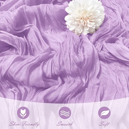 30 Pack Lavender Cheesecloth Table Runner 17 x 108 inch Cheese Cloth Table Runners 9ft Lavender Table Runner Rustic Romantic Sheer Gauze Runner for Wedding Party Baby Shower Table Decoration - Image 5