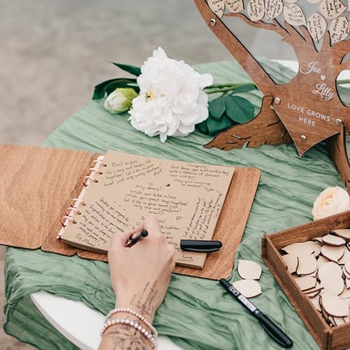 2B1WEDDING Personalized Wedding Guest Book Alternative Herat with Tree - Image 5