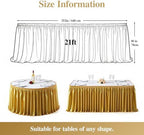 21ft Gold Satin Table Skirt for Rectangle & Round Table Teacher Desk Skirt - Image 4