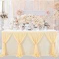 14ft Champagne Table Skirt Tulle Wedding Table Cloth Elegant Tutu Table Skirt Cover for Birthday Party Baby Shower Dessert Buffet Banquet Table Decorations by Suppromo