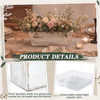 Dandat 4 Set 12 Inch Wooden Flower Box Rustic Table Centerpieces,White - Image 3