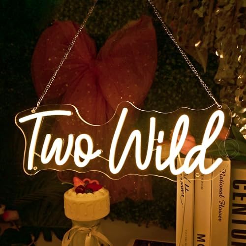 Britrio Two Wild Neon Sign Girl Boy Two Year Jungle Birthday Party Backdrop - Image 6