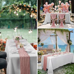 15 Pack Dusty Pink Cheesecloth Table Runner 9FT Rustic Sheer Table Runners 17x108 Inch Gauze Boho Runner for Wedding Bridal Baby Shower Birthday Party Table Decorations - Image 7