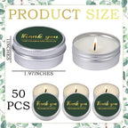 MTLEE 50 Pcs Emerald Green Thank You Candles Baby Shower Wedding Favors - Image 6
