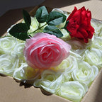 Artificial Flowers 50PCS Silk Rose with Wire Stem Real-Touch Fake Rose for DIY Wedding Décor Bride&Bridesmaid Bouquets Home Office Baby Shower Party Prom Centerpieces Arch Garland（Pink） - Image 4