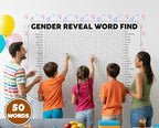 Gender Reveal Word Find, Baby Shower Giant Crossword Poster Puzzle, Large Gathering Activity, Minimalist Wall Decor, Multiple Sizes (36 x 48 inches) - Image 2