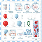 Shes Ready to Pop Baby Shower Decorations Boy All-in-1 Soda Pop Baby Shower Decorations with Balloon Arch Baby Boxes Plates Napkins Cake Toppers Tablecloth Backdrop Banner for Gender Reveal Party - Image 5
