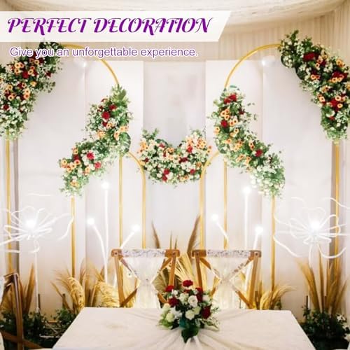 Metal Arch Stand and Cover Set,1 Purple Spandex Fitted Backdrop with 1 Gold Wedding Arched Stand Frame for Parties Birthday Baby Shower Bridal Banquet Decoration (6FT) - Image 7