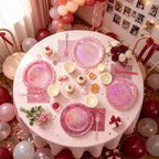 Pink Iridescent Party Tableware for 40 Guests, Holographic Paper Plates - Image 5