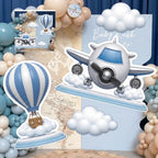 4 Pcs Airplane Party Decoration Large Airplane Cardboard Cutout White Cloud Hot Air Balloon Cardboard Cutout Plane Themed Photo Booth Prop Background for Baby Shower Birthday Party Supplies - Image 6