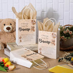 Resurhang 50 Sets Gift Bag for Baby Shower Bear Balloon Goodie Bags with Handles and Tissue Paper Baby Shower Party Favor Handbag for Guests Gender Reveal Return Gift(Brown) - Image 4