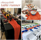 25 Pack Orange Cheesecloth Table Runner 17 x 108 Inch Gauze Table Runner Fabric Semi Sheer Cheese Cloth Table Runner Bulk for Rustic Romantic Wedding Baby Shower Table Decoration - Image 7