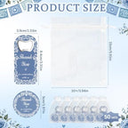 50 Set Wedding Favors for Guests Cielito Lindo Party Favors Blue Fridge Magnet Bottle Opener Thanks Cards with Organza Bags Wedding Thank You Gifts Bulk for Bridal Baby Shower Decorations - Image 2