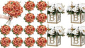 12 Bundles Peonies Artificial Flowers & Pack of 4 Baby Shower Centerpieces for Tables by SEKNHOP