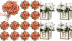 12 Bundles Peonies Artificial Flowers & Pack of 4 Baby Shower Centerpieces for Tables by SEKNHOP