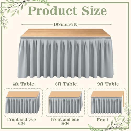 9FT Table Skirt for Teacher Desk Ruffle Desk Skirt for Dorm - Image 3