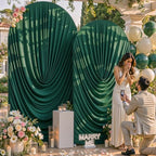 Hunter Green Wedding Arch Backdrop Cover 7.2ft and 6ft Draped Arch Covers Stretchy Backdrop Spandex Balloon Arch Covers for Bridal Shower Baby Shower Engagement Photography Birthday Party Decorations - Image 2
