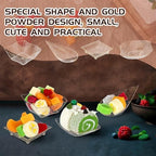 Tessco for you 800 Pcs Mini Appetizer Plates Glitter Style Clear, Gold - Image 5