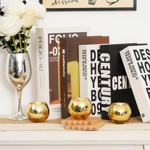 Homemory 24 Pcs Gold Votive Candle Holders, Round Mercury Glass Candle Holder, Tealight Candle Holders for Table Centerpieces, Baby Shower,Anniversary, Wedding, Home Decor, Halloween, Christmas - Image 5