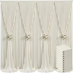 10 Panels Beige Backdrop Curtain for Baby Shower Wrinkle Free 50ft x 10ft Backdrop Drapes Panels for Parties Wedding Bridal Shower Birthday Photo Photography Fabric Background Decoration by Suppromo