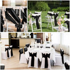 YMHPRIDE 60 PCS Black Satin Chair Sashes, 7x108 Inch Ties Chair Bows - Image 7