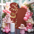 Paper Fan Umbrella Harmony Arch Backdrop Cover 6.6 ft 2 Sided Wedding Arch Covers Stretchy Backdrop Round Top for Birthday, Party, Baby Shower Decorations - Image 7