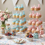 2 Pack 4 Tier Acrylic Cupcake Stand, Square Cupcake Tower for 52 Cupcakes, Clear Dessert Display Stand Set for Birthday Wedding Baby Shower Party Decor - Image 4