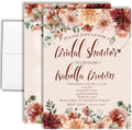 Amanda Creation Fall Bridal Shower Invitations Personalized for Her, 20 5x7 Bridal Shower Invitations with Envelopes, Boho Burgundy Floral by AmandaCreation