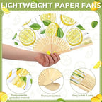 Roowest 36 Pcs Lemon Folding Hand Fans Bulk, Bridal Shower Party Favors - Image 3