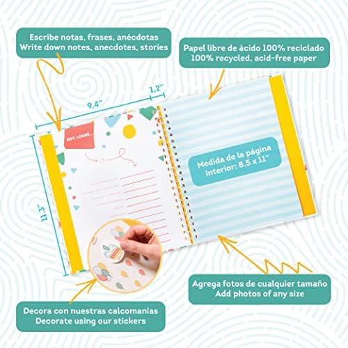 Baby Memory Book - Libro de Recuerdos para bebé Mi Primer Añito - Photo Album Spanish - First Year Keepsake Milestone Hardcover - Scrapbook, Stickers, Slip Case - Regalo - Image 3