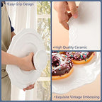 10 Inch White Ceramic Cake Stand (Holds 10 Inch Cake), Decorative Cupcake Stand, Dessert Display Plates for Snacks and Cookies, Baby Shower, Birthday, Wedding Party Decor - Image 4
