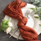 Sioloc Terracotta Table Cloth Cheesecloth Table Runner 10ft Rustic for Tea Wedding Party Baby Bridal Centerpiece Fall Decor for Home Halloween Thanksgiving - Image 6