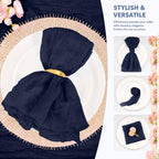 60Pack Navy Blue Cheesecloth Napkins Rustic Boho Gauze Napkins 20"x20" - Image 4