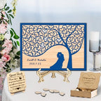 Personalized Tree of Life Wedding Guest Book Alternative, Guest Book Wedding Reception with Wooden Hearts Guest Book Signs for Wedding Anniversary Birthday Party - Image 4