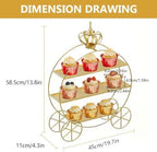 3-Tier Gold Cupcake Stand for Weddings & Parties – Tiered Serving Tray Crown Dessert Table Display Stand Holder for Birthday Party Afternoon Tea Table Decoration(Gold) - Image 2