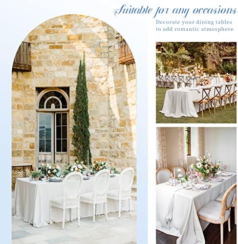 Showgeous 90x156 Inch White Rectangle Tablecloth 6 Pack Fit 8FT Table - Image 6