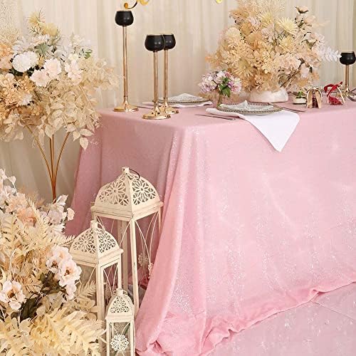 SquarePie Sequin Tablecloth 90x132 Inch Pink for Birthday Wedding Party - Image 4