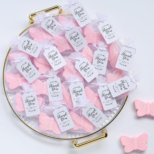 30 Piece Butterfly Soap Set for Baby Shower Party Favors, Christening Favors for Guests, Wedding, Bridal Shower Favors,Baby Girls Gender Reveal Party Favors. (Pink) - Image 6