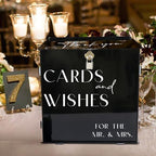 Black Acrylic Card Box with Slot & Lock, Gothic Wedding Card Boxes for Reception, Stylish Money Envelop Gift Cards Box for Party Wedding Engagement Bridal Shower Anniversary Table Decor - Image 4