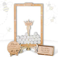 Wedding Guest Book Alternative Drop Box - Personalized Wooden Frame Crown by Handmade