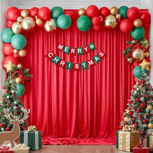 40x10ft Red Backdrop Curtains for Wedding Parties Wrinkle Free Photo Backdrop Drapes for Photography Birthday Baby Shower Soft Fabric Party Backgournd for Photoshoot 5x10ft, 8 Panels - Image 7