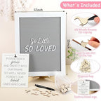 Chunful So Little So Loved Wooden Goose Token Frame, 1 Goose Baby Shower Frame Guestbook, Gender-Neutral Pregnancy Keepsake with 65 Signature Tokens and Pen, Gray and White - Image 4