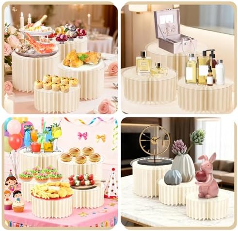 10 Pcs Buffet Risers, Table Food Risers Foldable Cake Display Stands - Image 6