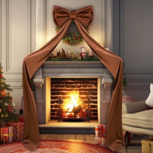 Wavwavw Christmas Giant Velvet Bow Decor Brown Big Bow, 75 x 18 Inches - Image 2