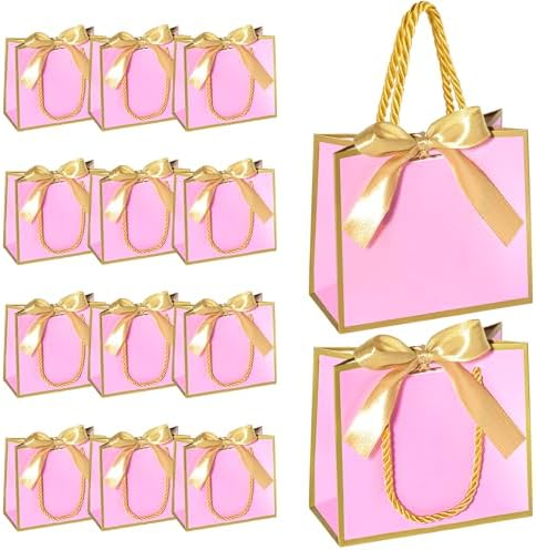 EQOREIIN 50 PCS Small Gift Bags with Handles, 5.5x 2.5x4.7 Inches Mini Bag by EQOREIIN