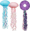 3 Pack Jellyfish Paper Lanterns, Ocean Mermaid Party Hanging Decorations by Unknown