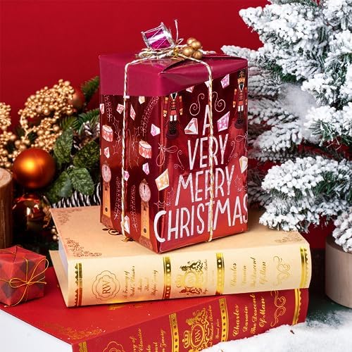 WRAPAHOLIC 30 Inch Jumbo Reversible Nutcracker Christmas Wrapping Paper - 30 Inch x 100 Feet Jumbo Roll Merry Christmas Nutcracker Wrapping Paper with Metallic Foil Shine for Xmas Holiday, Party - Image 6