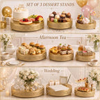 3-Piece Gold Cake Stand Set (8", 10", 12"), Elegant Metal Round Dessert Display Pedestals, Versatile Cupcake Pastry Serving Trays for Wedding, Birthday, Baby Shower Party Decor - Image 5