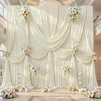 50x10FT Backdrop Curtains with Rod Pockets - Wrinkle Free Photo Stage Backdrop 10 Panels Curtains Drapes for Photography Wedding Party Baby Shower Decorations (Beige) - Image 3